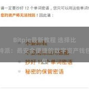 Bitpie最新教程 选择比特派：最安全便捷的数字资产钱包