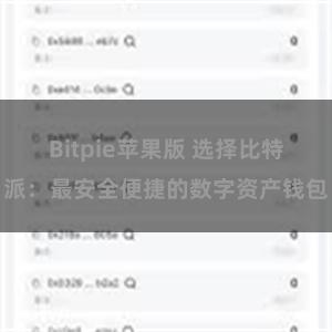 Bitpie苹果版 选择比特派：最安全便捷的数字资产钱包