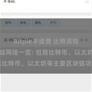 Bitpie手续费 比特派钱包支持的区块链网络一览: 包括比特币、以太坊等主要区块链项目