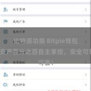 比特派功能 Bitpie钱包：资产百分之百自主掌控，安全可靠！