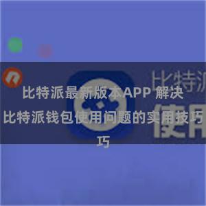 比特派最新版本APP 解决比特派钱包使用问题的实用技巧