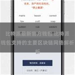 比特派最新官方钱包 比特派钱包支持的主要区块链网络解析