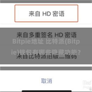 Bitpie地址 比特派(Bitpie)钱包有哪些隐藏功能？