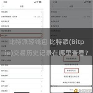 比特派轻钱包 比特派(Bitpie)交易历史记录在哪里查看？