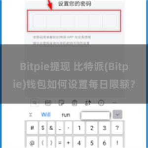 Bitpie提现 比特派(Bitpie)钱包如何设置每日限额？