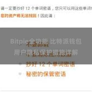 Bitpie全功能 比特派钱包用户隐私保护措施详解