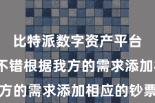 比特派数字资产平台  用户不错根据我方的需求添加相应的钞票